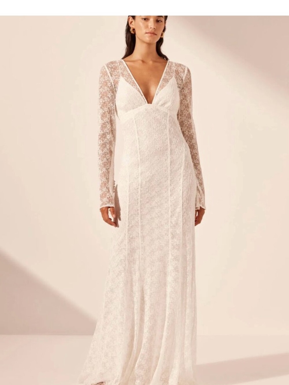 Shona Joy NWT Lace paneled Long-Sleeve Maxi